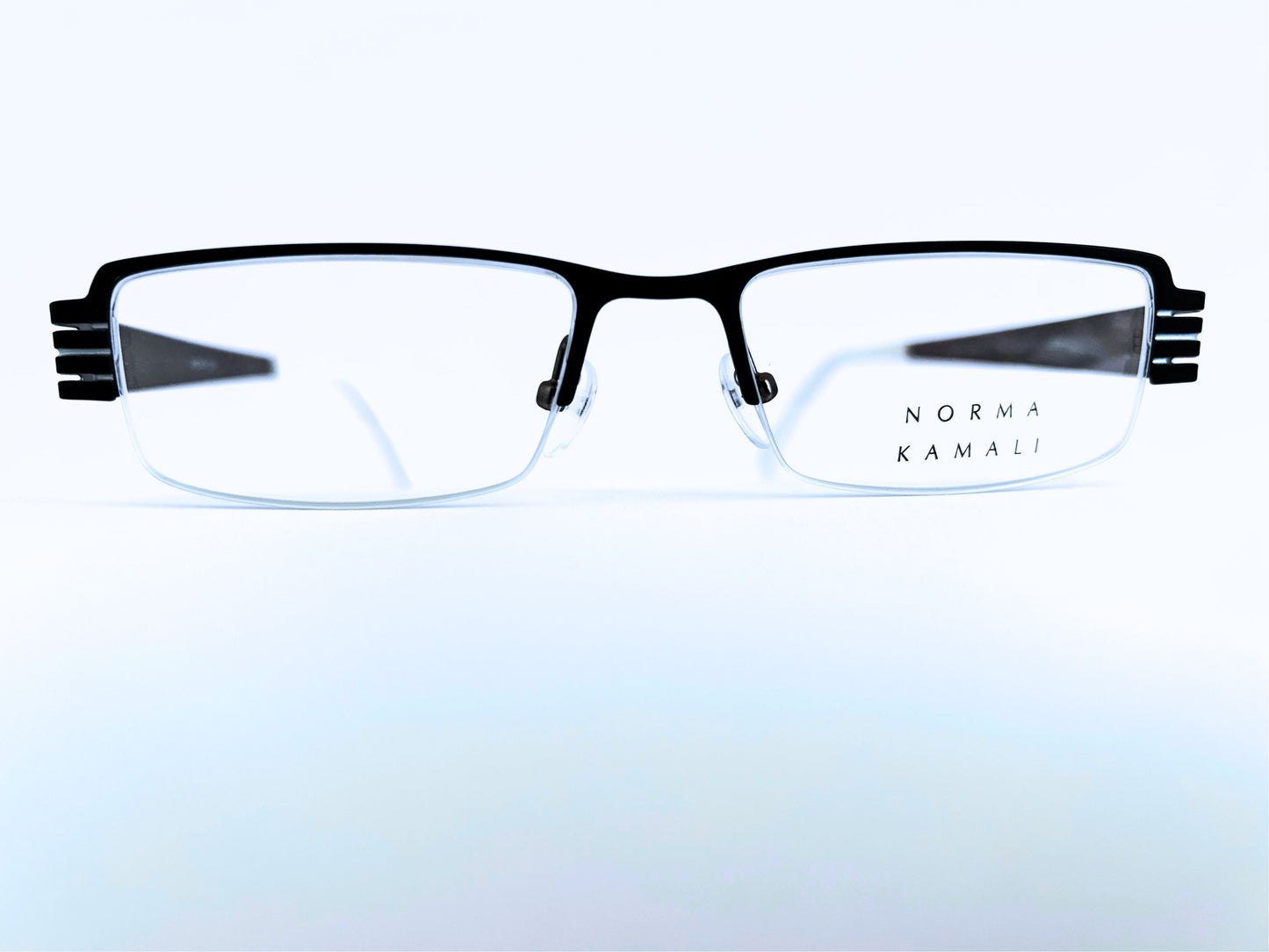 Men frame Norma kamali 7296 half rimless Color Bck/PewterSize 51-17-135