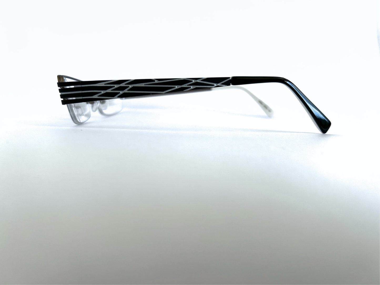 Men frame Norma kamali 7296 half rimless Color Bck/PewterSize 51-17-135